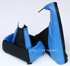 Schaltsack + Handbremssack passend für OPEL CALIBRA Bj. 90-97 Leder Blau-Schwarz