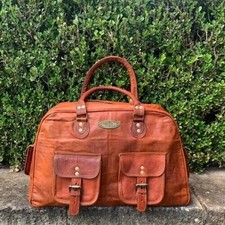 Tasche Leder echt Fitnessstudio Reise Vintage Gepäck Wochenende...