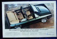VW Golf 1 Cabrio Classicline, originale Werbung aus 1991  Golf Cabriolet