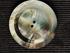 Extra großer Perlmuttknopf, Durchmesser 51 mm, silber bunt