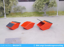 1:87 EM203 Bausatz für 3 Absetzmulden - 2x mit Klappen + 2 Haken für Herpa