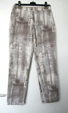 NEU Stoff Hose Gr. 40 Weiß Braun Jean Marc Philippe Teilgummibund ohne Taschen