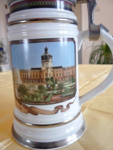 Bierkrug mit zinndeckel - mit,