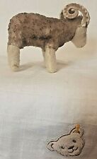 steiff 1512,00 - Widder Wotan Wollplüsch weiß/braun gespitzt stehend KFS wNEU