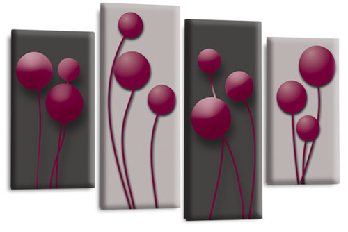 Blumen wandbild rot - blumen, wohnzimmer