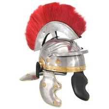 RÖMISCHER SOLDATEN HELM RÜSTUNGSHELM SILBER ANTIK REPLIK LARP ANTIK STIL STAHL