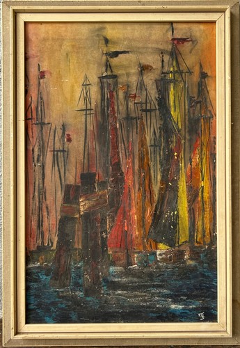Gouache mit monogramm maritim - gouache,