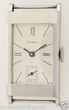 ART DECO STAHL HERRENUHR VOM MÜNCHENER JUWELIER HUBER - NEW OLD STOCK - ca. 1935