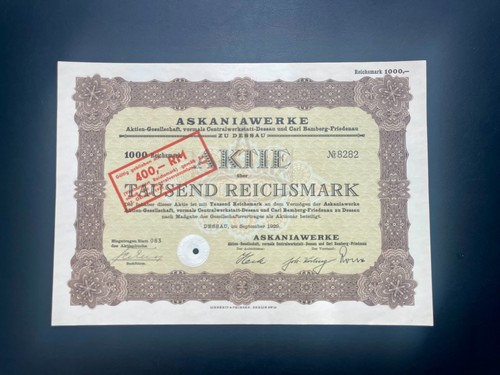 Askaniawerke aktie 1929 - aktie,