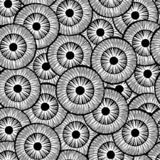 3 lose Servietten ~ Rosetten Kreise Muster weiß silber schwarz Muster  Ornamente