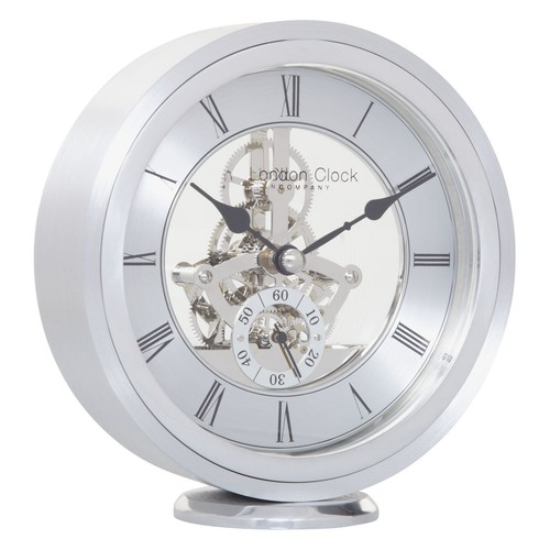 London uhr versilbert rund - london,
