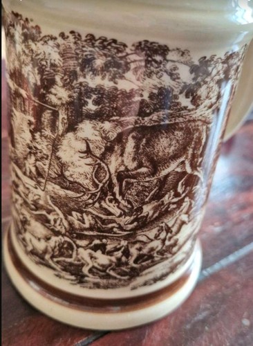 Antiker bier krug jagdmotive - antiker,