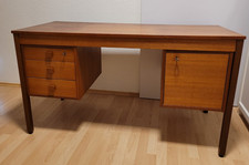 Teak Schreibtisch Domino Möbler Denmark 1960 Mid Century Vintage Skandinavisch