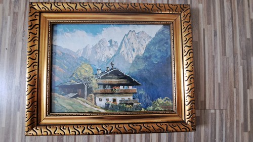 Aquarell haus den bergen - aquarell, in