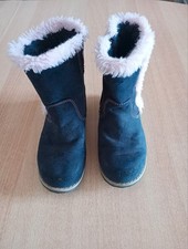 dunkelblaue Winterstiefel mit rosa Plüsch in der 30