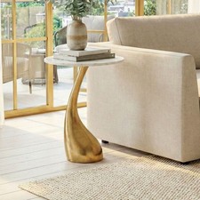 Beistelltisch 45cm gold marmor - 45cm,