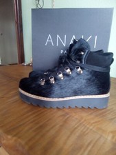 ANAKI PARIS⭐ stiefeletten echt LEDER 37 schwarz hikingboots stiefel fell boots?