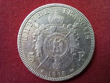Frankreich 5 Francs 1868 A Silbermünze Napoleon III. Empereur