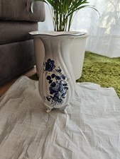 Weimar Vase Füßchen Blaue Rose Porzellan