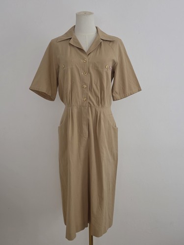 Vintage safari kleid - vintage, beige