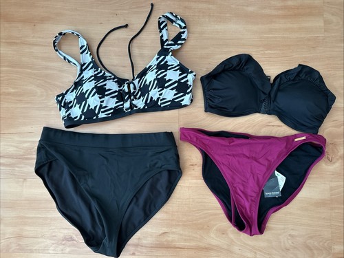 Bikini sets schwarz weiß lila - bikini,