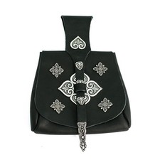 Birka oder Ås Tasche reich beschlagen Schwarz Mittelalter Wikinger