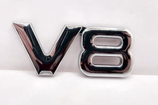 3D V8 KFZ Metall Aufkleber