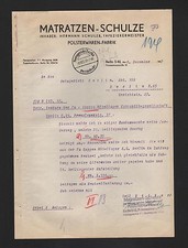 BERLIN, Brief 1937, Matratzen-Schulze Hermann Schulze Tapezier-Meister