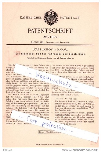 Original patent louis jassoy - original,