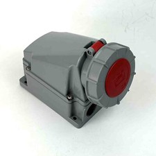 PCE 63A-6h Starkstrom Wand-Steckdose 5-polig 200/400V Typ 135 grau IP55/67, used