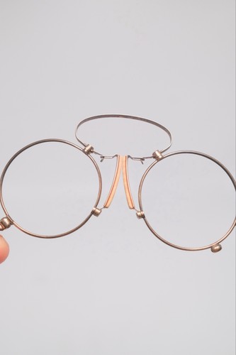 Antike runde nickel brille - antike,