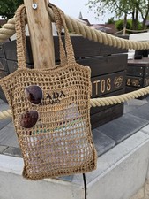 Strandtasche aus Raffia / Tote Bag / Basttasche / Einkaufstasche 