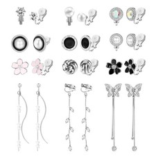 12 Paar Ohrclips Damen - Herz