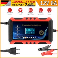 12V 6A Auto Intelligentes Batterieladegerät Impuls Reparatur Erhaltungsladegerät