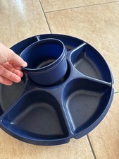 Tupperware Serviertablett Gemüse Dip Servierschale mit Deckel Snack Tablett
