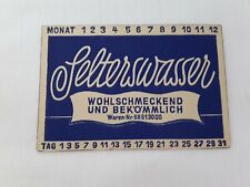 Altes Etikett Selterswasser wohlschmeckend bekömmlich Bieretikett  (400)