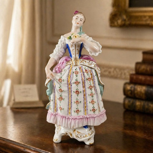 Porzellan figur volkstedt dame - porzellan,