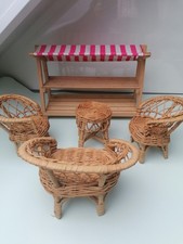 Vintage Korbwaren Puppenmöbel