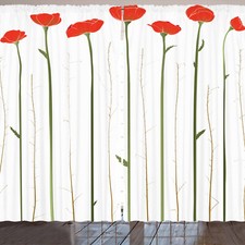 Blume Rustikale Gardine Rote Mohnblumen auf Frühling