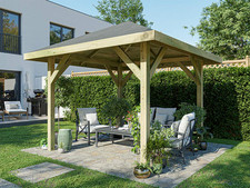 Pavillon Holzpavillon Gartenpavillon Gartenlaube Holz Kiefer Garten Holzdach