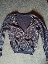 Basic Strickjacke blau/weiß