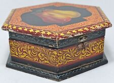 Vintage Holz Kleine Aufbewahrungsbox Original Alt Handgefertigt Handbemalt