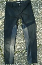 Burberry Jeans Hose mit Leder-Einsätzen schwarz W29