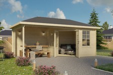 Gartenhaus Blockhaus  Walmdach