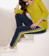 775844^ Creation L by Witt Damen V Ausschnitt Pullover gelbgrün NEU Gr. 38 - 50