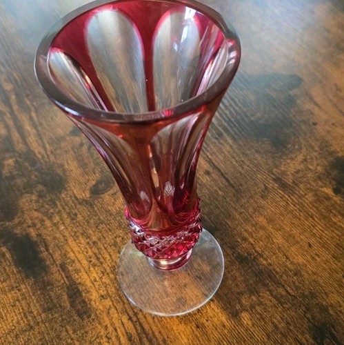 Vintage kristallvase rubinrot - kristallvase,