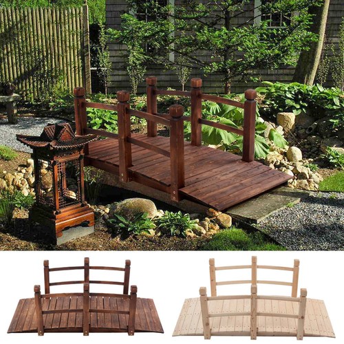 Holzbrücke mit geländer - mit,