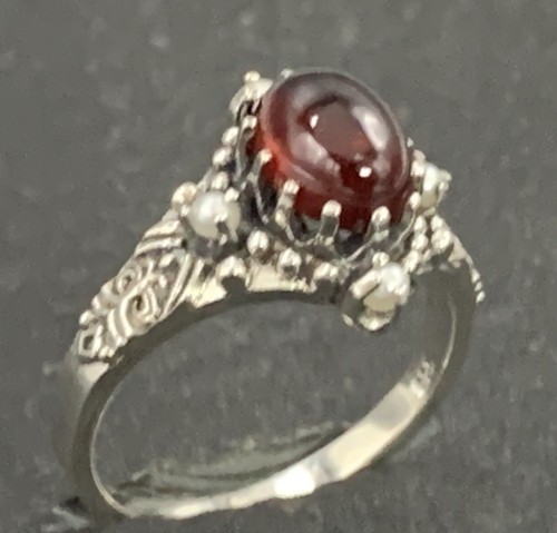 Granat ring perle - granat,
