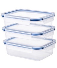 IKEA 365+  3er Set Vorratsbehälter mit Deckel, rechteckig/Kunststoff, 1.0 l
