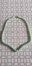 Vintage Halskette Collier Jade Jadeit Seladon Grün Perlen Verlauf